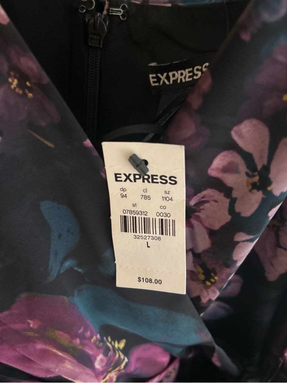 Express Floral Wrap Midi Dress in Deep Plum and Black - Picture 4 of 10